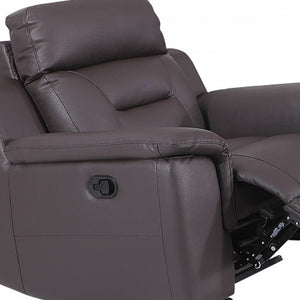 Homeroots Three Piece Indoor Brown Genuine Leather Five Person Seating Set Brown  366194