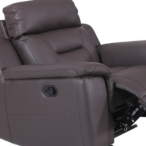 Homeroots Three Piece Indoor Brown Genuine Leather Five Person Seating Set Brown  366194