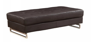 Homeroots 63" Brown Faux Leather And Gold Ottoman Brown  366203