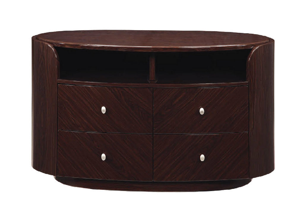 Homeroots 47" Dark Brown Cabinet Enclosed Storage Tv Stand  Solid And Manufactured Wood 366208