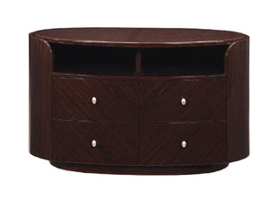 Homeroots 47" Dark Brown Cabinet Enclosed Storage Tv Stand  Solid And Manufactured Wood 366208
