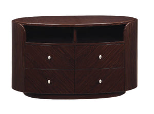 Homeroots 47" Dark Brown Cabinet Enclosed Storage Tv Stand  Solid And Manufactured Wood 366208