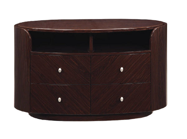 Homeroots 47" Dark Brown Cabinet Enclosed Storage Tv Stand  Solid And Manufactured Wood 366208