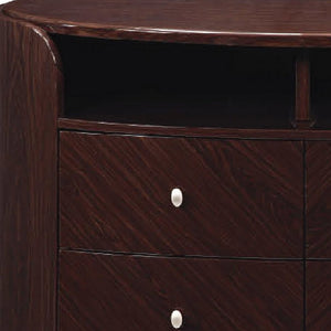 Homeroots 47" Dark Brown Cabinet Enclosed Storage Tv Stand  Solid And Manufactured Wood 366208