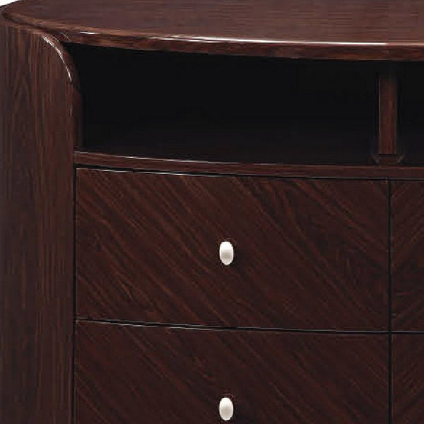 Homeroots 47" Dark Brown Cabinet Enclosed Storage Tv Stand  Solid And Manufactured Wood 366208