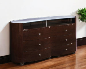 HomeRoots 63" Brown Wood Dresser with Six Drawers – Stylish Storage Solution for Modern Bedroom Organization 6 366209