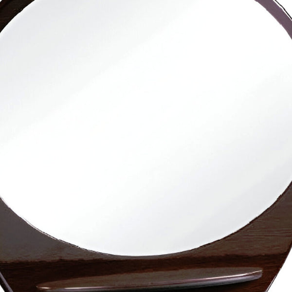 Homeroots 39" Brown Oval Framed Dresser Mirror  Mirror 366210