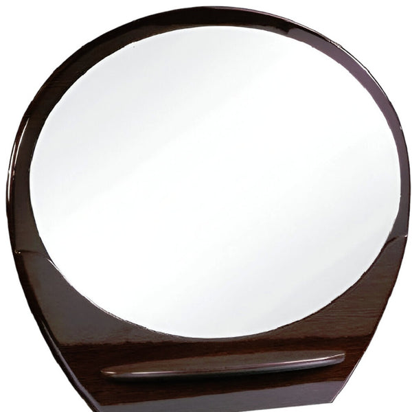 Homeroots 39" Brown Oval Framed Dresser Mirror  Mirror 366210