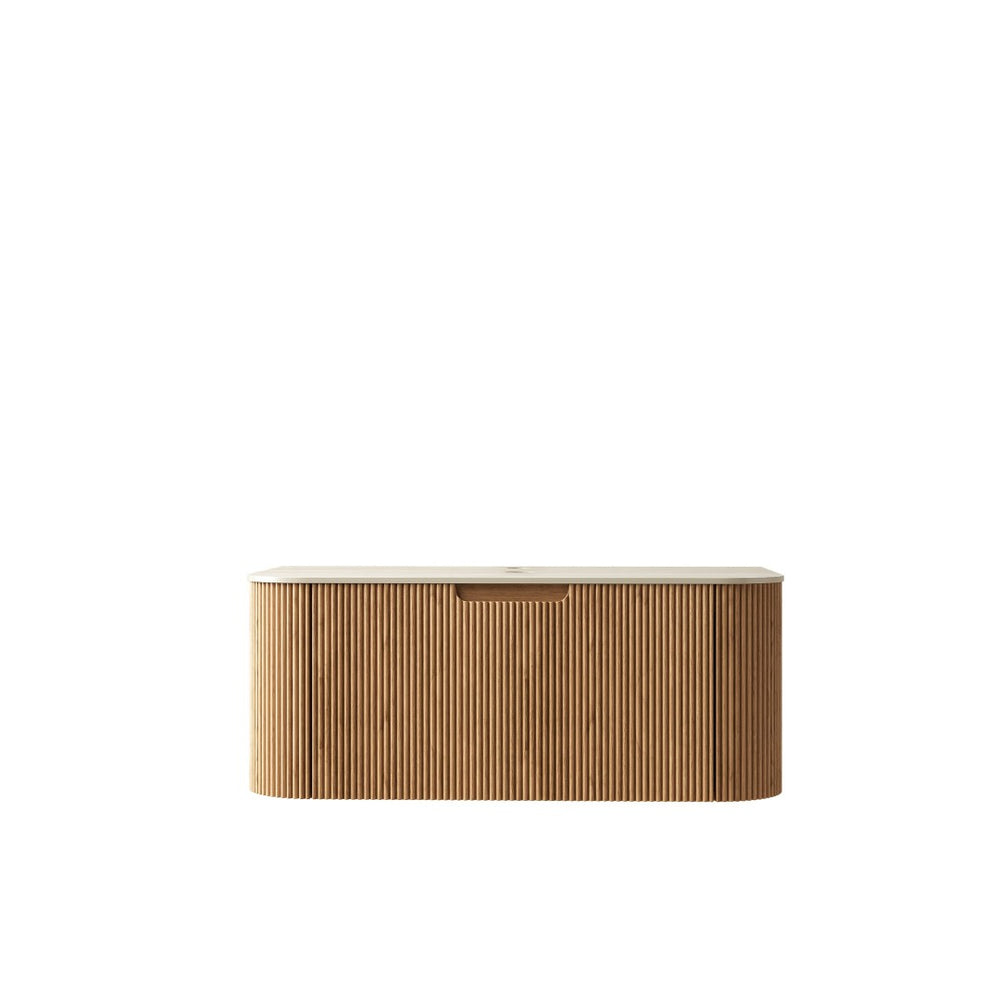 English Elm 36" Muri Oak Woodgrain Plywood Bathroom Vanity Cabinet with Soft Close Doors W2615P338024