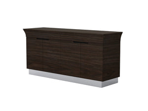 Homeroots 70" Dark Brown Two Drawer Buffet Table With Four Doors   366213
