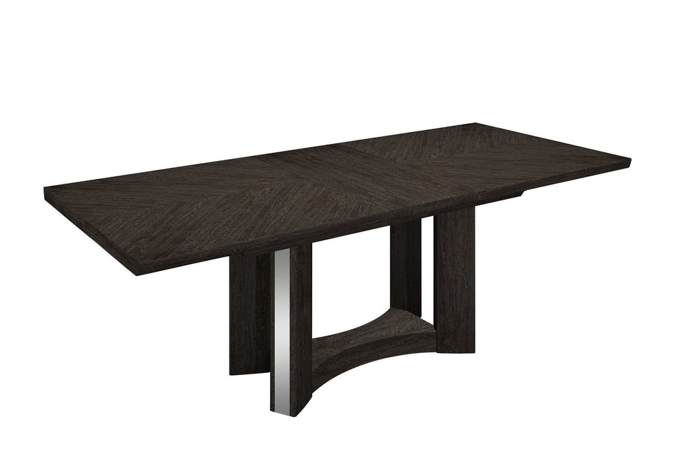 Homeroots 98" Dark Gray Solid Wood Dining Table   366216