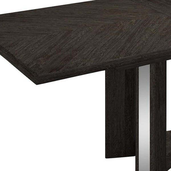 HomeRoots Seven Piece Gray Dining Set – Modern High-Gloss Table & Comfortable Upholstered Chairs for Style 98" X 43" X 30" 366216