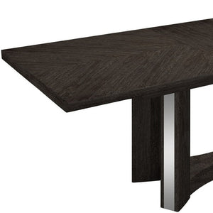 HomeRoots Seven Piece Gray Dining Set – Modern High-Gloss Table & Comfortable Upholstered Chairs for Style 98" X 43" X 30" 366216