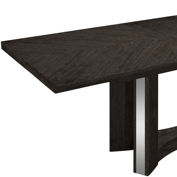 HomeRoots Seven Piece Gray Dining Set – Modern High-Gloss Table & Comfortable Upholstered Chairs for Style 98" X 43" X 30" 366216