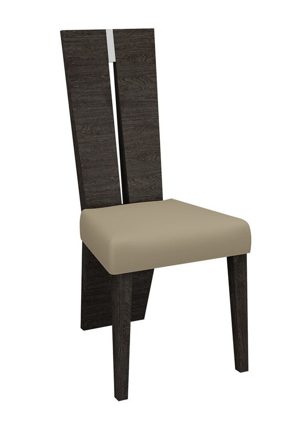 Homeroots Set Of Two Gray And Dark Brown Upholstered Dining Side Chairs  Wood 366217