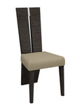 Homeroots Set Of Two Gray And Dark Brown Upholstered Dining Side Chairs  Wood 366217