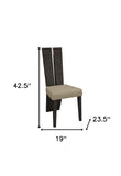 Homeroots Set Of Two Gray And Dark Brown Upholstered Dining Side Chairs  Wood 366217