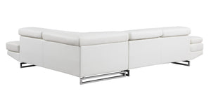 HomeRoots Gray Leather L-Shaped Corner Sectional Sofa – Modern Luxury & Comfort for Your Living Space White 366220
