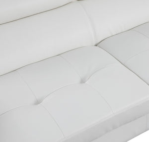 HomeRoots Gray Leather L-Shaped Corner Sectional Sofa – Modern Luxury & Comfort for Your Living Space White 366220