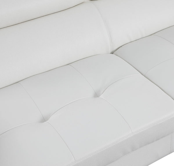 HomeRoots Gray Leather L-Shaped Corner Sectional Sofa – Modern Luxury & Comfort for Your Living Space White 366220