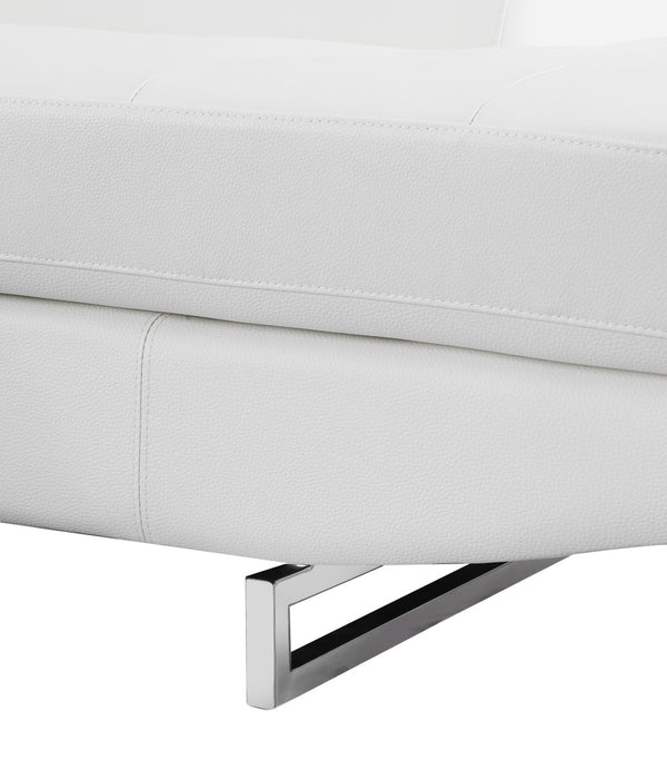 HomeRoots Gray Leather L-Shaped Corner Sectional Sofa – Modern Luxury & Comfort for Your Living Space White 366220