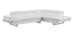 HomeRoots Gray Leather L-Shaped Corner Sectional Sofa – Modern Luxury & Comfort for Your Living Space White 366220