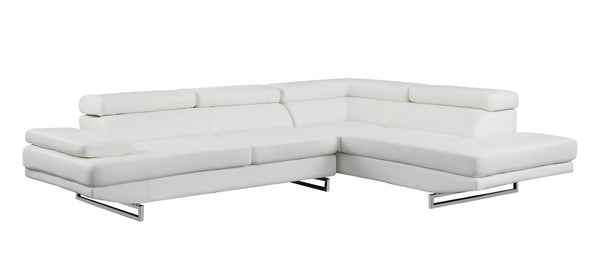 HomeRoots Gray Leather L-Shaped Corner Sectional Sofa – Modern Luxury & Comfort for Your Living Space White 366220