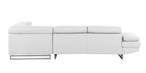 HomeRoots Gray Leather L-Shaped Corner Sectional Sofa – Modern Luxury & Comfort for Your Living Space White 366220
