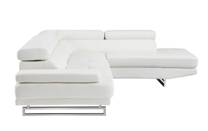 HomeRoots Gray Leather L-Shaped Corner Sectional Sofa – Modern Luxury & Comfort for Your Living Space White 366220