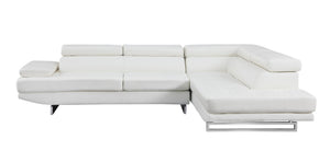 HomeRoots Gray Leather L-Shaped Corner Sectional Sofa – Modern Luxury & Comfort for Your Living Space White 366220