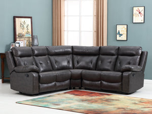 Homeroots Dark Gray Polyester Blend Reclining U Shaped Three Piece Corner Sectional   366224