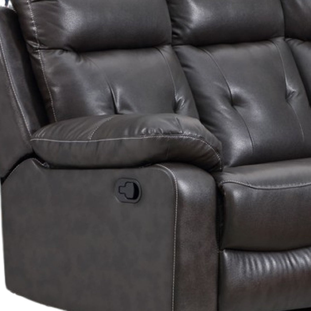 HomeRoots Dark Gray U-Shaped Reclining Sectional Sofa - Stylish 3-Piece Corner Design for Ultimate Comfort 366224