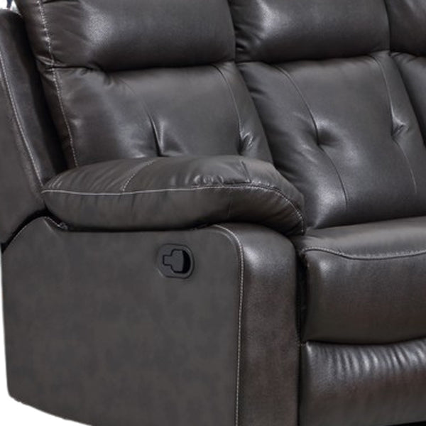 Homeroots Dark Gray Polyester Blend Reclining U Shaped Three Piece Corner Sectional   366224