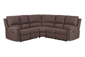 HomeRoots Brown U-Shaped Reclining Sectional Sofa - Elegant, Durable Design for Ultimate Comfort & Style BROWN 366240