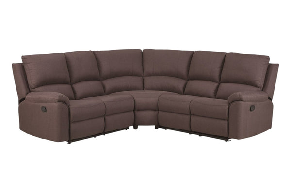 HomeRoots Brown U-Shaped Reclining Sectional Sofa - Elegant, Durable Design for Ultimate Comfort & Style BROWN 366240