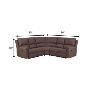 HomeRoots Brown U-Shaped Reclining Sectional Sofa - Elegant, Durable Design for Ultimate Comfort & Style BROWN 366240