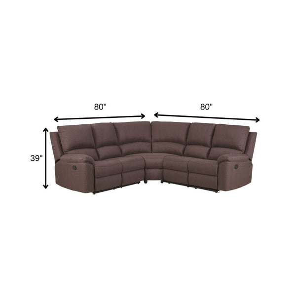 HomeRoots Brown U-Shaped Reclining Sectional Sofa - Elegant, Durable Design for Ultimate Comfort & Style BROWN 366240