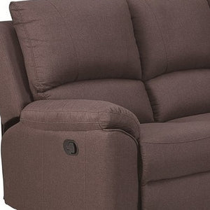 Homeroots Brown Polyester Blend Reclining U Shaped Three Piece Corner Sectional Brown  366240
