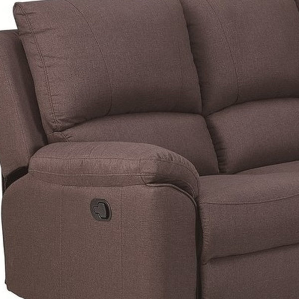 Homeroots Brown Polyester Blend Reclining U Shaped Three Piece Corner Sectional Brown  366240