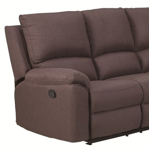 HomeRoots Brown U-Shaped Reclining Sectional Sofa - Elegant, Durable Design for Ultimate Comfort & Style BROWN 366240