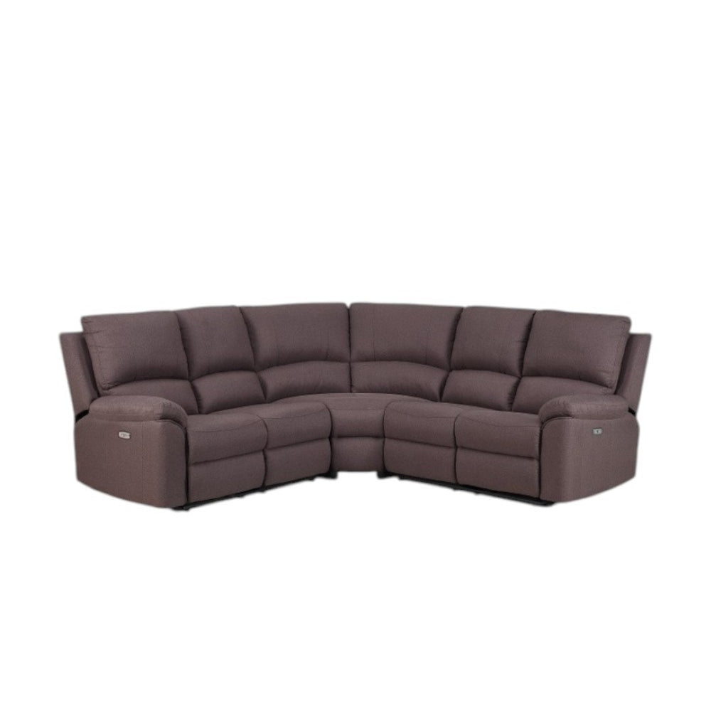 HomeRoots Brown Power Reclining U-Shaped Sectional Sofa - Modern Comfort for Family Rooms & Living Spaces BROWN 366241