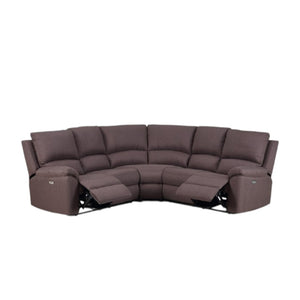 HomeRoots Brown Power Reclining U-Shaped Sectional Sofa - Modern Comfort for Family Rooms & Living Spaces BROWN 366241