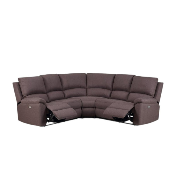 HomeRoots Brown Power Reclining U-Shaped Sectional Sofa - Modern Comfort for Family Rooms & Living Spaces BROWN 366241