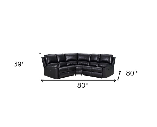 Homeroots Three Piece Indoor Italian Leather Seating Set For Six – Luxurious Comfort & Stylish Design Black  366242