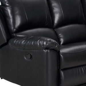 Homeroots Three Piece Indoor Italian Leather Seating Set For Six – Luxurious Comfort & Stylish Design Black  366242