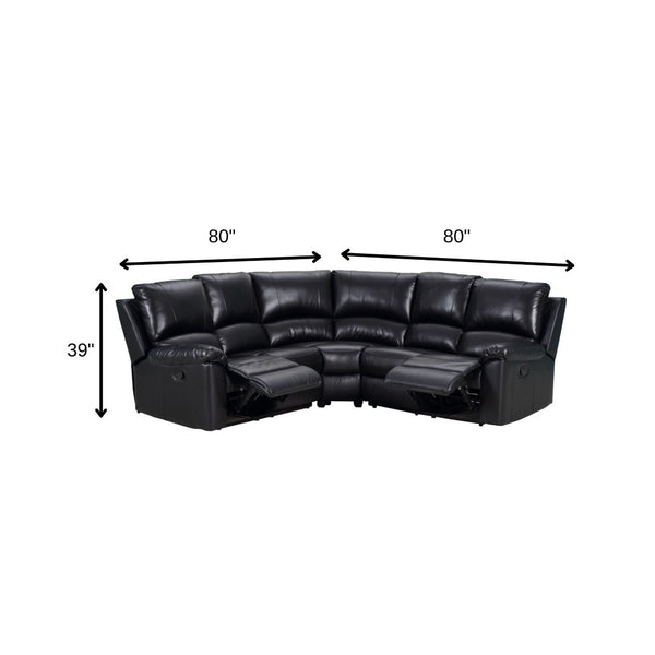 HomeRoots Black U-Shaped Power Reclining Sectional Sofa - Modern Comfort with Stylish Design for Any Room BLACK 366243