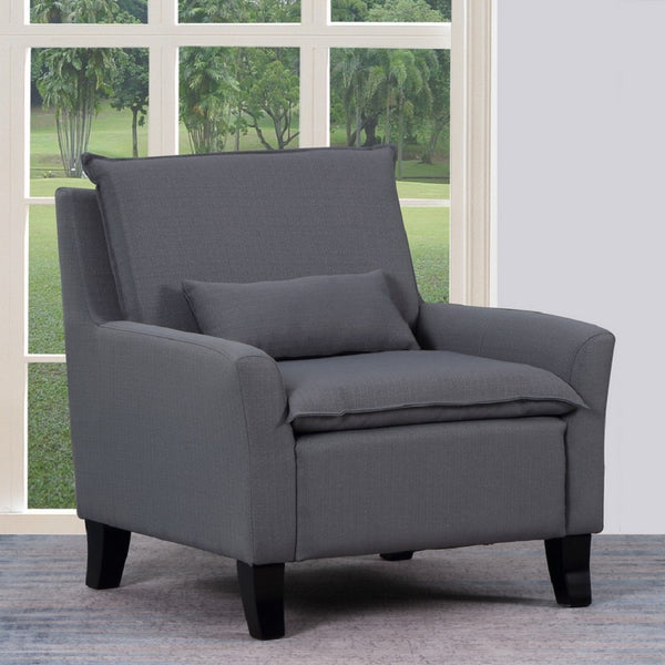 Homeroots 32" Gray And Black Fabric Arm Chair Gray  366248