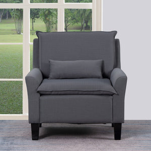 Homeroots 32" Gray And Black Fabric Arm Chair Gray  366248