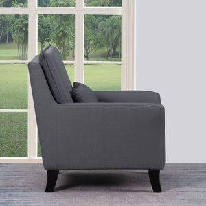 Homeroots 32" Gray And Black Fabric Arm Chair Gray  366248