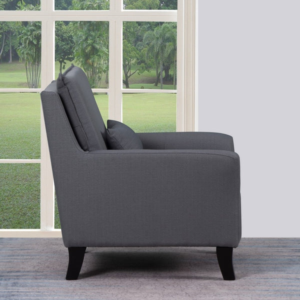 Homeroots 32" Gray And Black Fabric Arm Chair Gray  366248